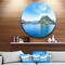 Designart - Lugano Lake Ticino Panorama' Extra Large Seashore Metal Circle Wall Art